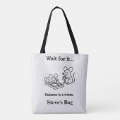 Warte auf lustige Mäuse Tasche (Rückseite)
