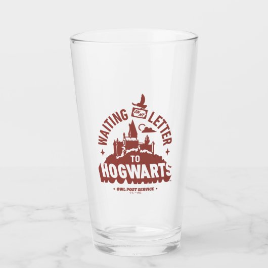 Warte auf meinen Brief nach HOGWARTS™ Glas (Vorderseite)
