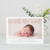 Warte Birth Ankündigung (Stehend Vorderseite)