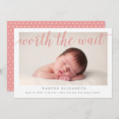 Warte Birth Ankündigung (Vorne/Hinten)