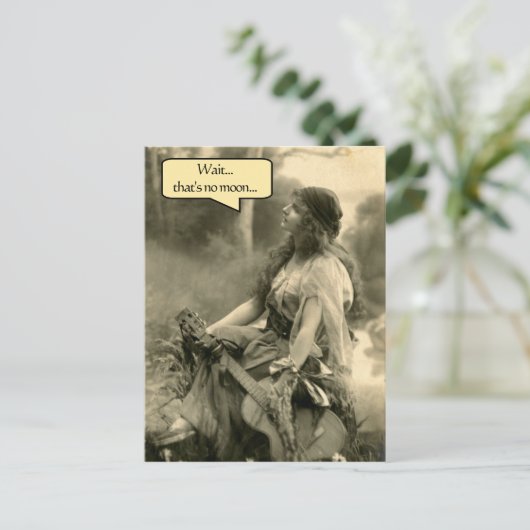 "Warte...das ist kein Mond" kann der vierte sein m Postkarte (Stehend Vorderseite)