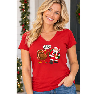 Warte deine Runde, Santa – Lustiger Erntedank-Trut T-Shirt