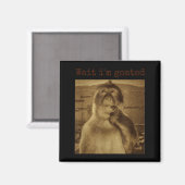 Warte, ich bin goat Funny Thinking Monkey Meme Vin Magnet (Vorderseite/Rückseite)