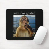 Warte, ich bin Goated Lustiger Denkender Affe Meme Mousepad (Mit Mouse)