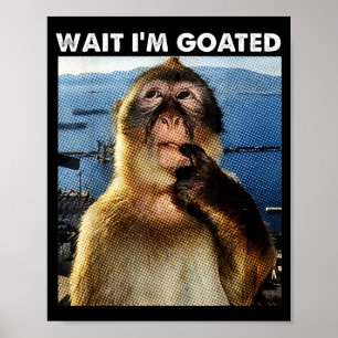 Warte, ich bin Goated Lustiges Denkender Affe Meme Poster