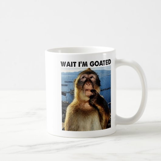 Warte, ich bin Goated Y2k lustiger denkender Affe  Kaffeetasse (Rechts)