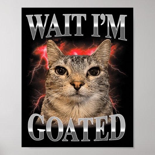 Warte, ich bin goateter Cat lustiger Katzen-Meme M Poster (Vorne)