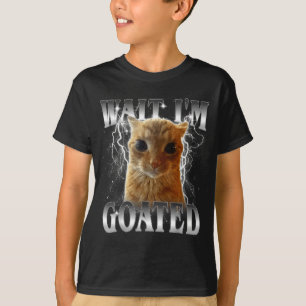Warte, ich bin goateter lustiger starrender Katzen T-Shirt