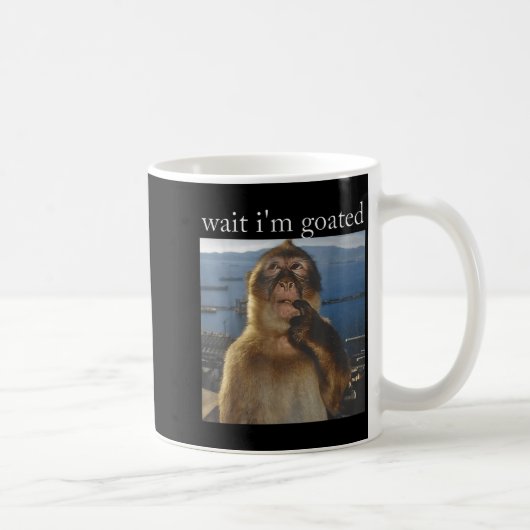 Warte, ich bin goatiert Lustiger denkender Affe Me Kaffeetasse (Rechts)