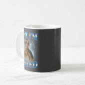 Warte, ich bin vergöttert Lustiger Denk-Affe-Meme Kaffeetasse (Vorderseite Links)