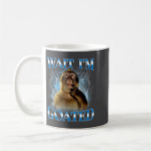 Warte, ich bin vergöttert Lustiger Denk-Affe-Meme Kaffeetasse (Links)