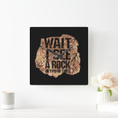 Warte, ich sehe einen Rock Quadratische Wanduhr (Zuhause)
