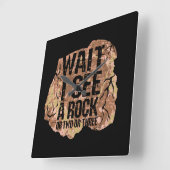 Warte, ich sehe einen Rock Quadratische Wanduhr (Winkel)
