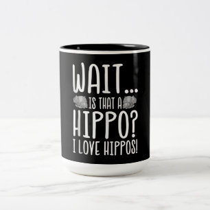 Warte, ist das ein Hippo? Ich Liebe Hippos! Zweifarbige Tasse