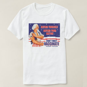 Warte nicht - Lass dich impfen Uncle Sam Retro - L T-Shirt