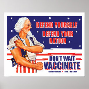 Warte Nicht Lass Dich Impfen Uncle Sam Retro Lass  Poster