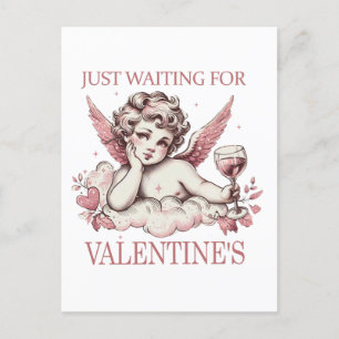 Warte nur auf Valentinstag Postkarte