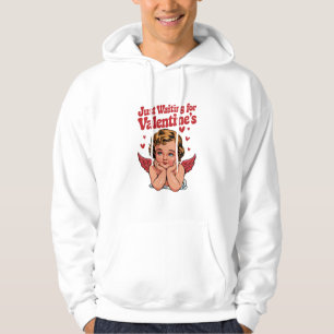 Warte nur auf Valentinstag Retro Baby Cupid Liebe Hoodie
