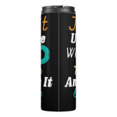 Warte nur, bis du Gottes Zeit siehst Thermosbecher (Rückseite)
