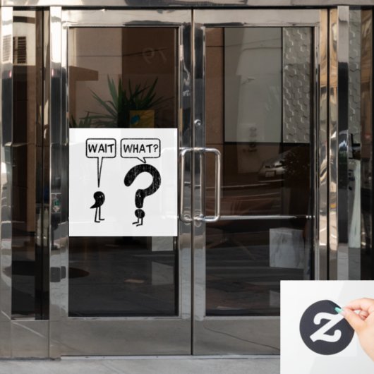 Warte, was? Englisch lernen  Fensteraufkleber (Büro Tür)