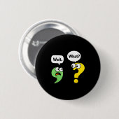Warte Was Grammatikläuse Button (Vorne & Hinten)
