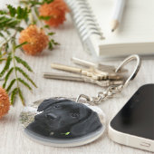 Wartefeder - Labrador Puppy - Schwarzes Labor Schlüsselanhänger (Vorderseite rechts)