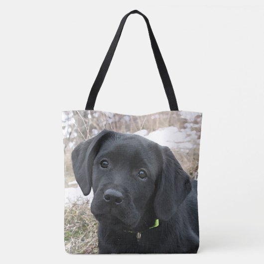 Wartefeder - Labrador Puppy - Schwarzes Labor Tasche (Rückseite)