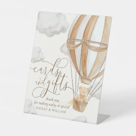 Wartekarten und Geschenke Tan Baby Dusche Sockelschild