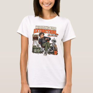 Warten auf das Aussterben der KI lustiges Design T-Shirt