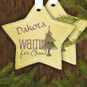 Warten auf den Weihnachtsmann Weihnachtsbaum Perso Ornament