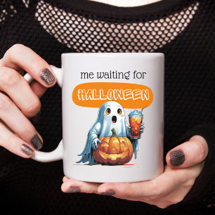Warten auf Halloween-Geisterkaffee Kaffeetasse