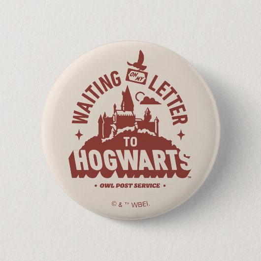 Warten auf meinen Brief nach HOGWARTS™ Button (Vorderseite)