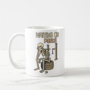 Warten auf Teile Lustiges Skelett Mechaniker Garag Kaffeetasse