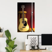 Warten Encore Acoustic Guitar Poster (Heimbüro)