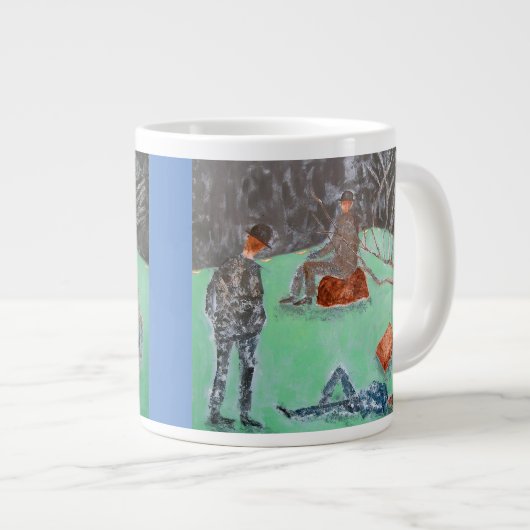 WARTEN FÜR GODOT Jumbo-Tasse (Vorderseite Rechts)
