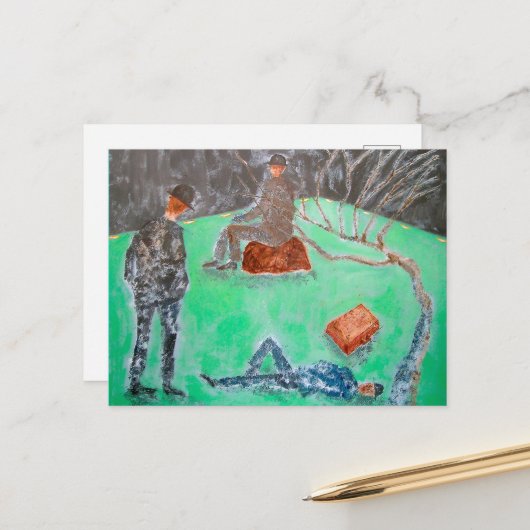 WARTEN FÜR GODOT-Postkarte Postkarte (Vorderseite/Rückseite Beispiel)