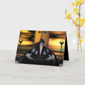 Warten - Halloween/Vampire/Goth Grußkarte Karte (Gelbe Blume)