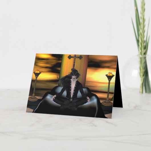 Warten - Halloween/Vampire/Goth Grußkarte Karte (Vorderseite)