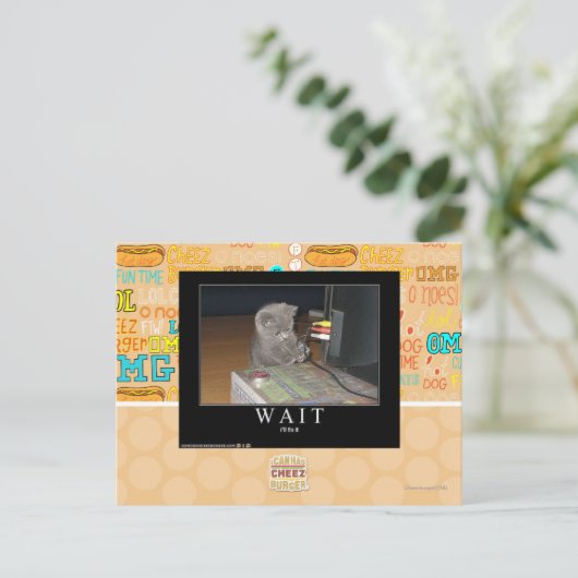 Warten Postkarte (Stehend Vorderseite)