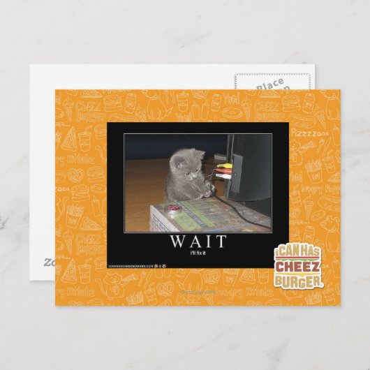 Warten Postkarte (Vorne/Hinten)