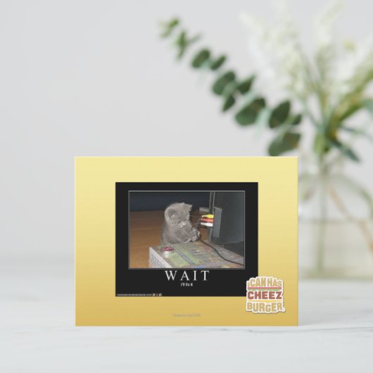 Warten Postkarte (Stehend Vorderseite)