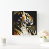 Warten_ Quadratische Wanduhr (Zuhause)