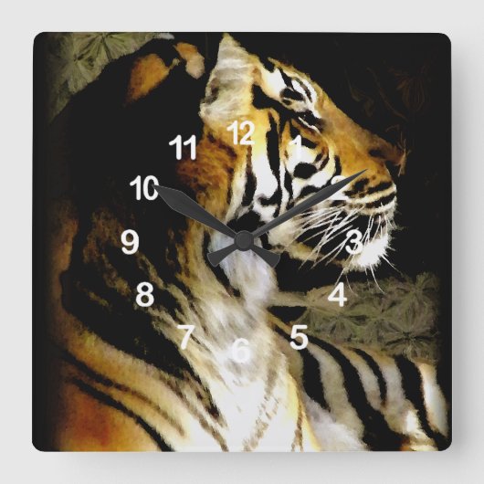 Warten_ Quadratische Wanduhr (Vorderseite)