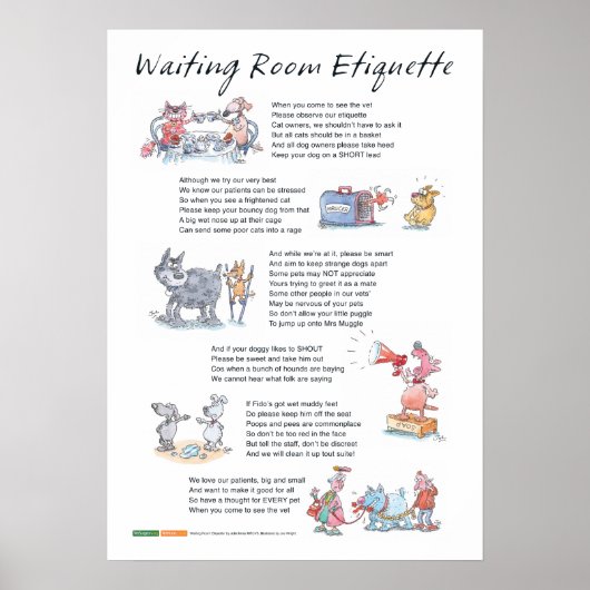 Warten Room Etiquette - A2 Poster (Vorne)