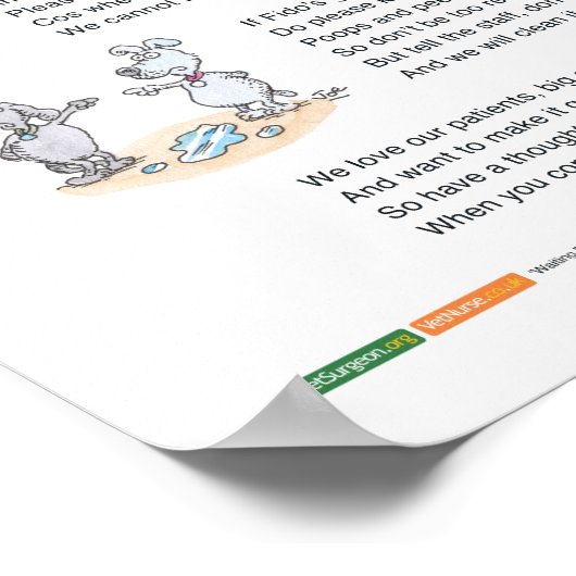 Warten Room Etiquette - A3 Poster (Ecke)