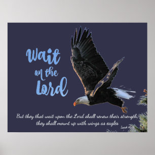 Warten Sie auf den Herrn; Eagles Bible Verse Poster