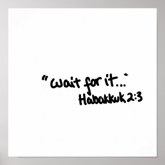 Warten Sie auf die einfache Biokoziffer-Typografie Poster (Vorne)