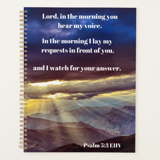 Warten Sie auf Gott Psalm 5:3 Bibel Verse Planer (Vorderseite)