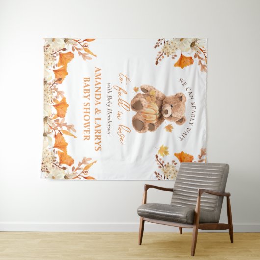 Warten Sie, bis die Liebe abfällt, Babydusche Wandteppich (Beispiel (Horizontal))