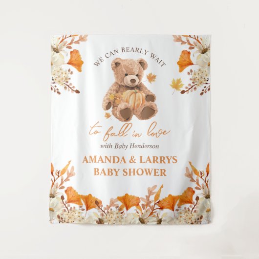 Warten Sie, bis die Liebe abfällt, Babydusche Wandteppich (Vorderseite)